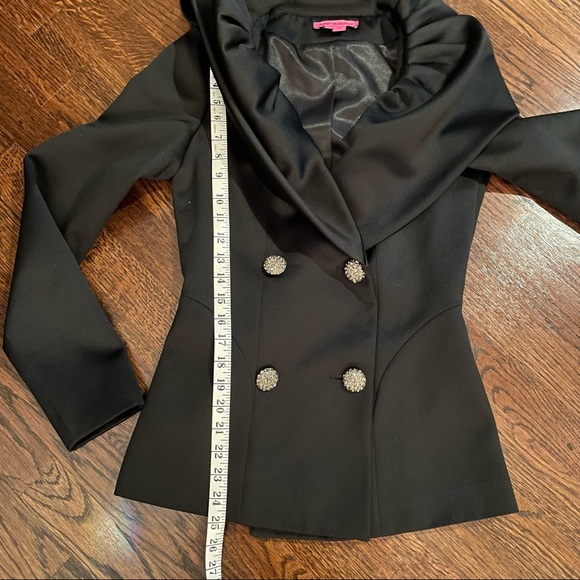 BETSEY JOHNSON “RARE” BLACK, DOUBLE BREASTED, LG SLEEVED EVENING JACKET- VINTAGE - Picture 2 of 8